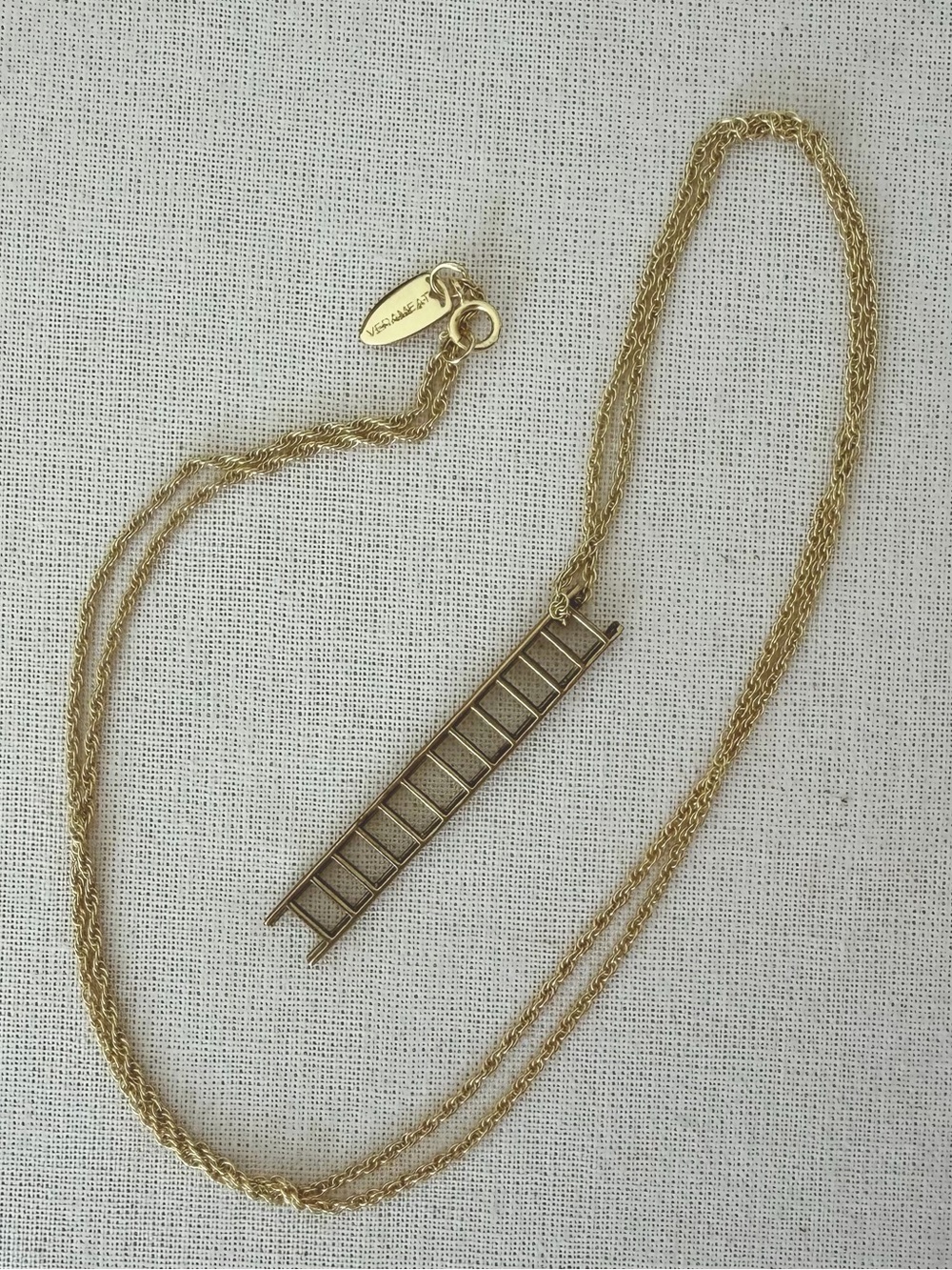 Verameat Gold Lil Deal Ladder Necklace with 24” chain